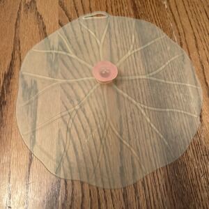 Charles Viancin Silicone Airtight Lid 10" Lily Pay Yellow Pink